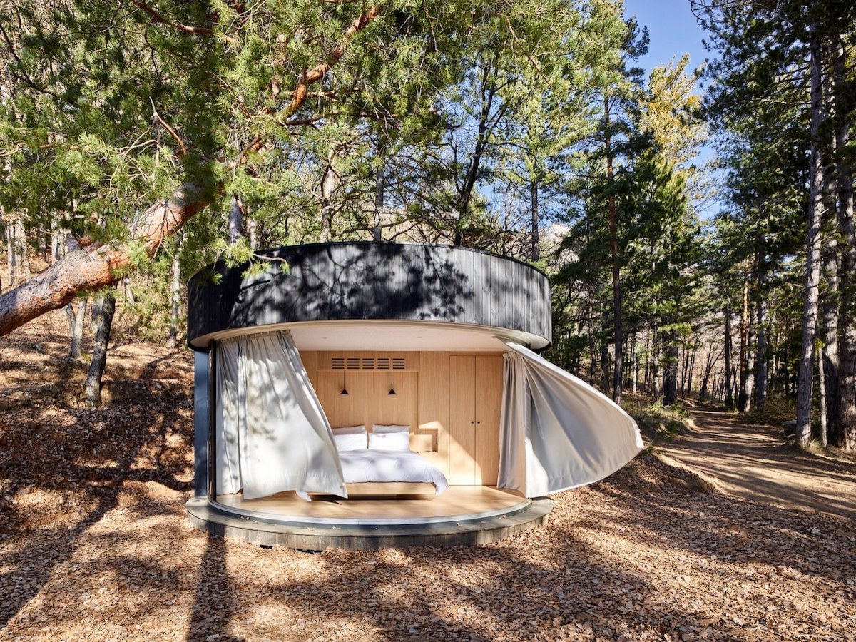 Exterior View of LUMIPOD Cabin by LUMICENE Connects Guests to the Outdoors