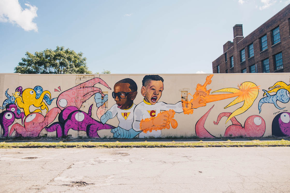 BLKOUT Walls Mural Festival in the City of Detroit