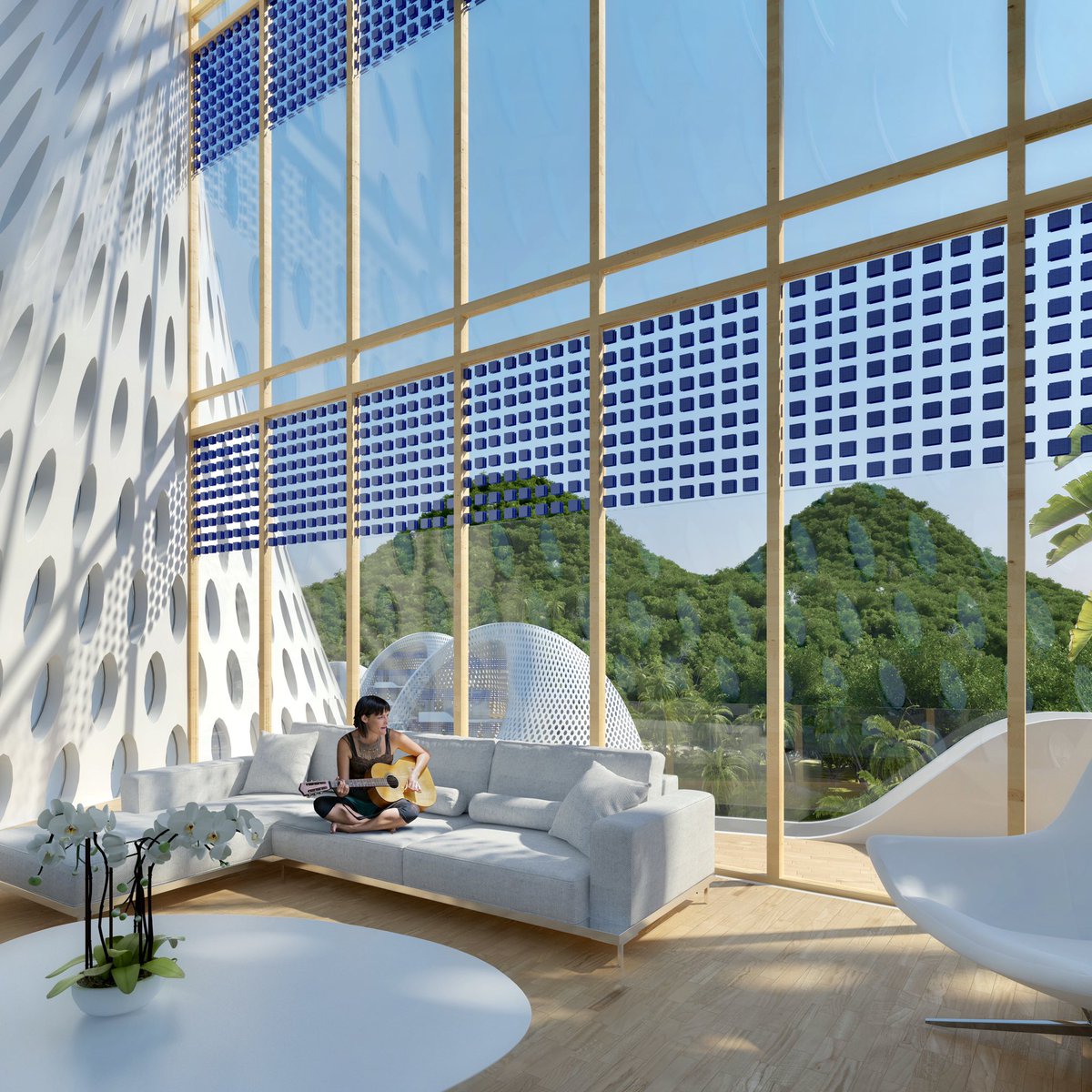 Interior of the Nautilus Eco-Resort by Vincent Callebaut Architectures