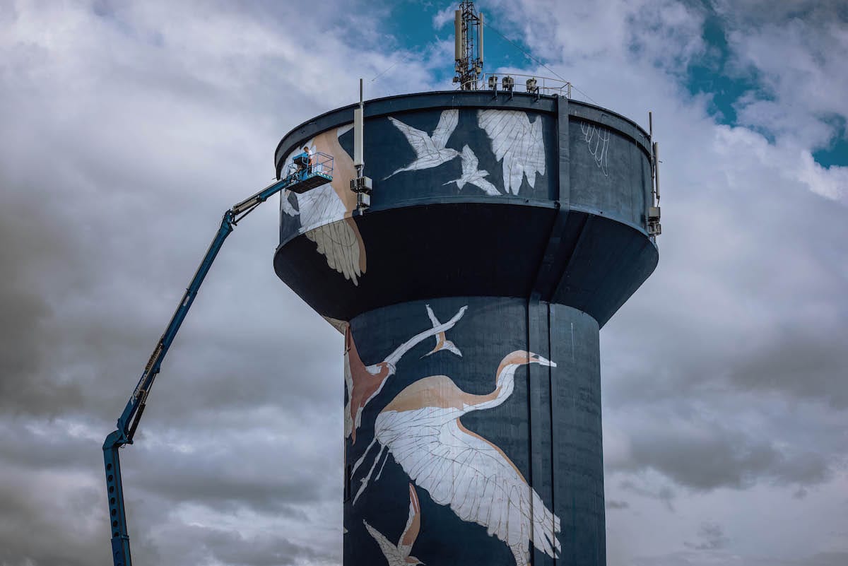 Taquen Painting Water Tower in France