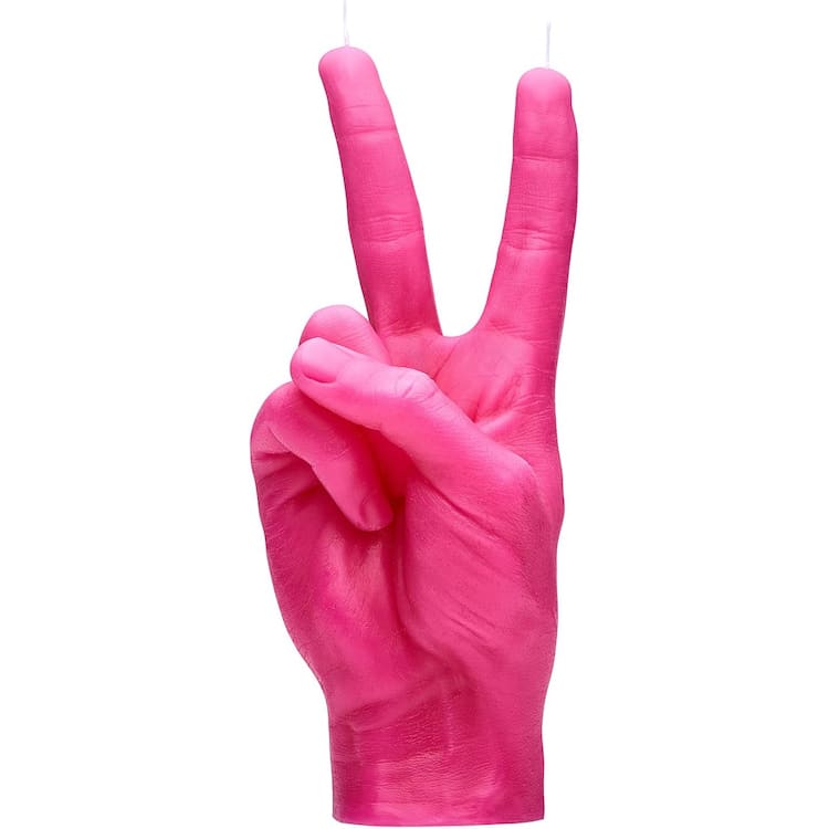 Peace Sign Hand Candle