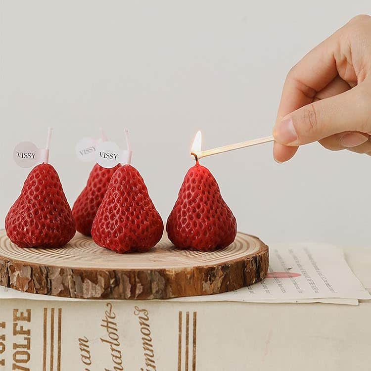 Quirky Strawberry Candles