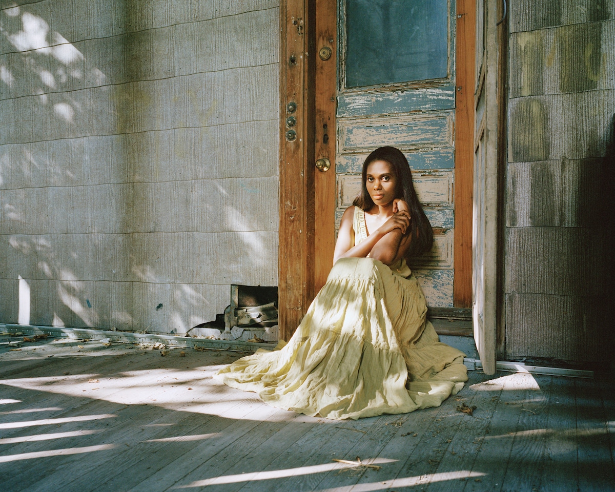 Young African American Woman Posing in a Doorway