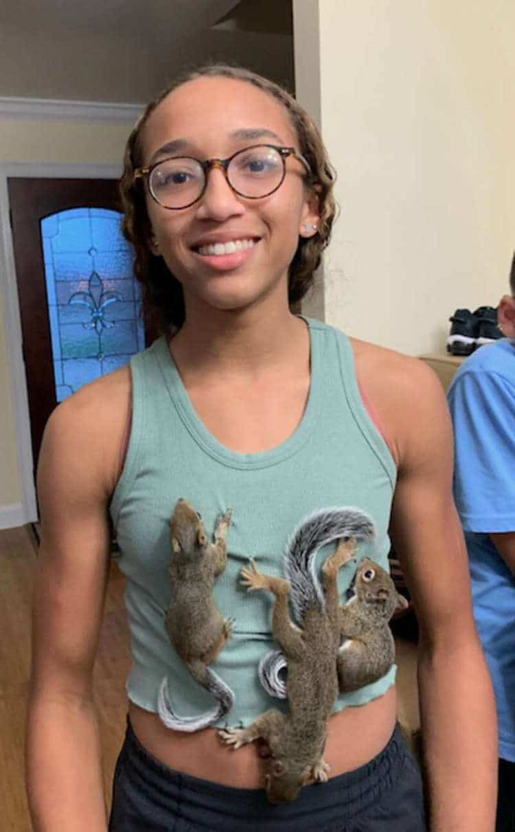 Teenager Bailee Villavaso Saves Orphaned Squirrels From Hurricane