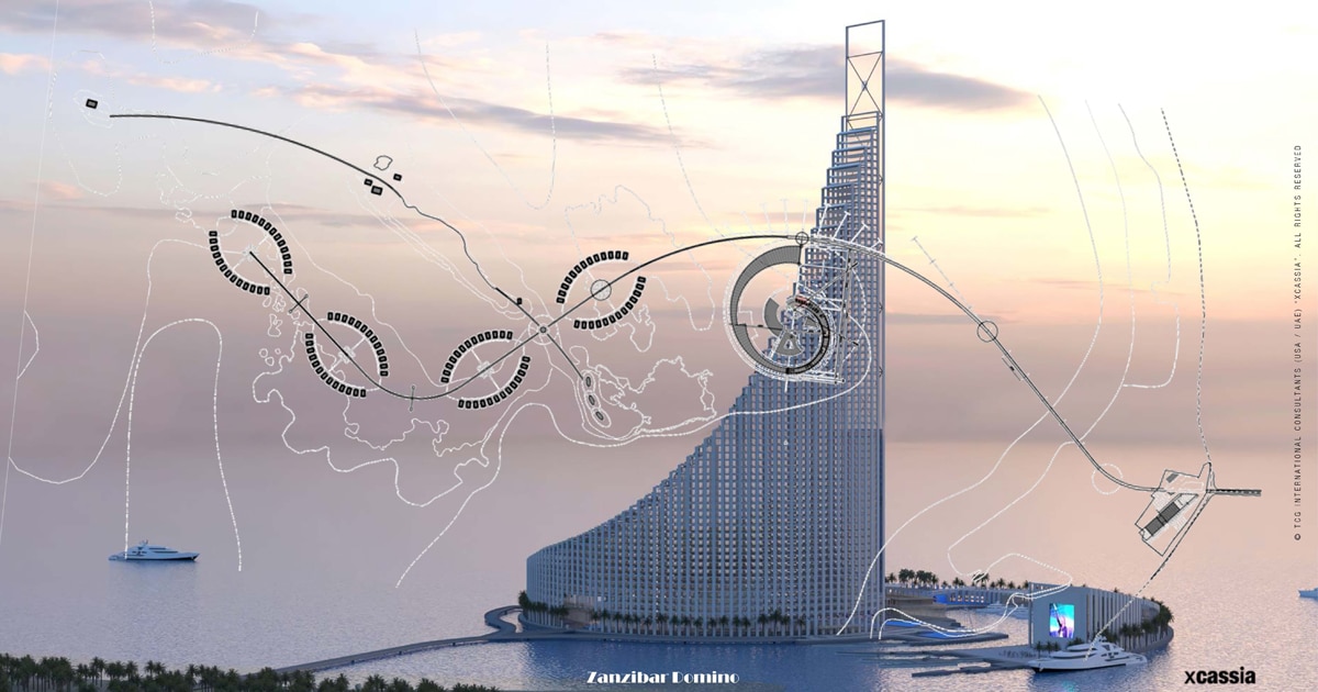 Proposal for the Second Tallest Tower in Africa, Domino Tower, visualized by xCassia