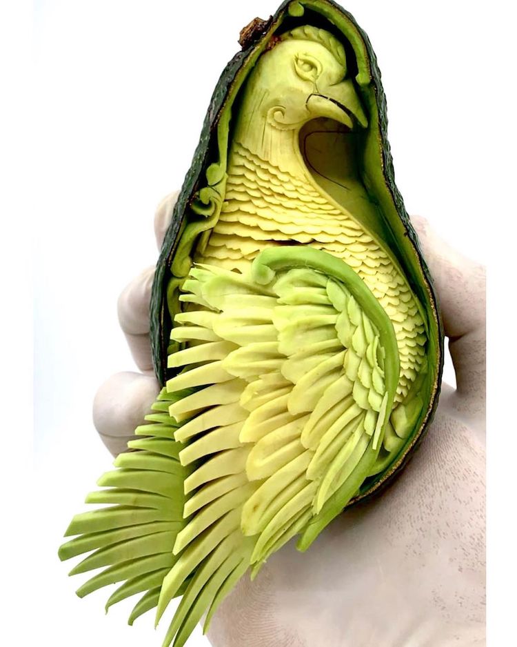 Avocado Carving Food Art by Daniele Barresi