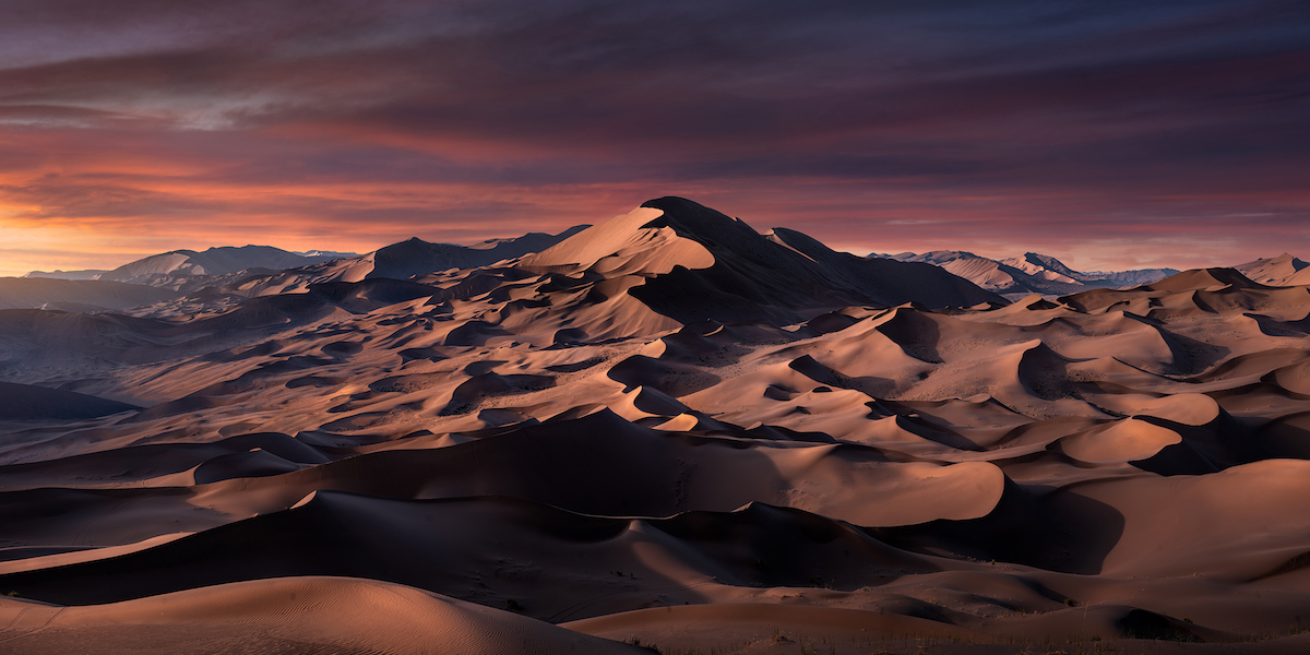 Panorama of the Mountains at Dusk