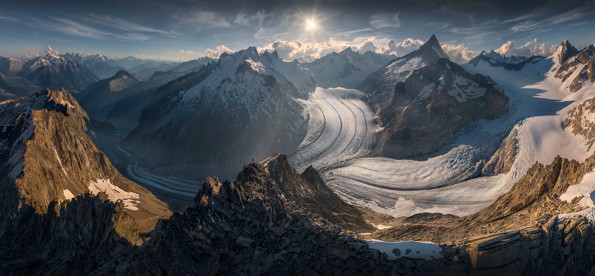 Foto panorámica de las montañas