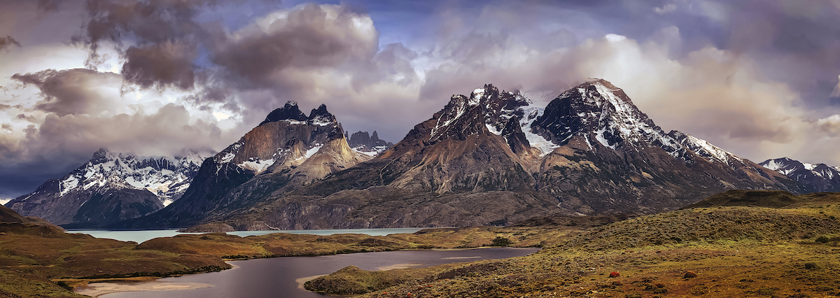 Foto panorámica de Torres del Paine en la Patagonia