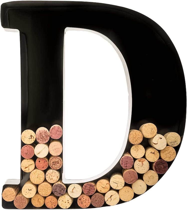Metal Monogram Letter Wine Cork Holder