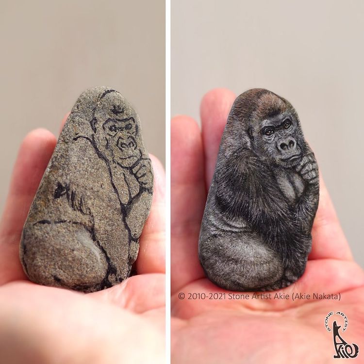 Animal Stone Painting by Akie Nakata
