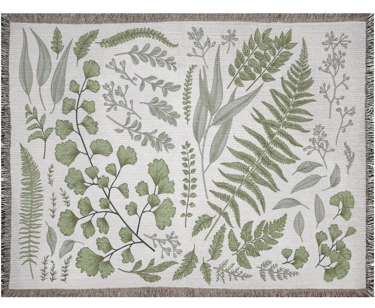 Botanical Cottagecore Blanket for Plant Lovers