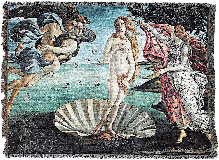 Birth of Venus Sandro Botticelli Woven Blanket Throw