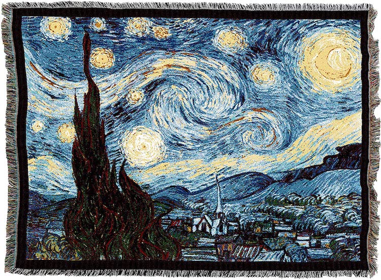 Starry Night Vincent Van Gogh Woven Blanket Throw