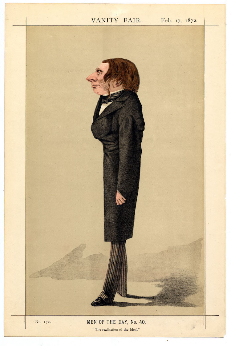 Caricature of John Ruskin by Adriano Cecioni