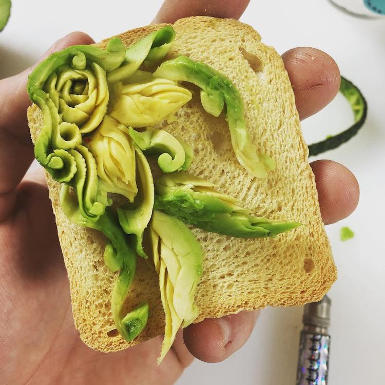 Carved Avocado Food Art