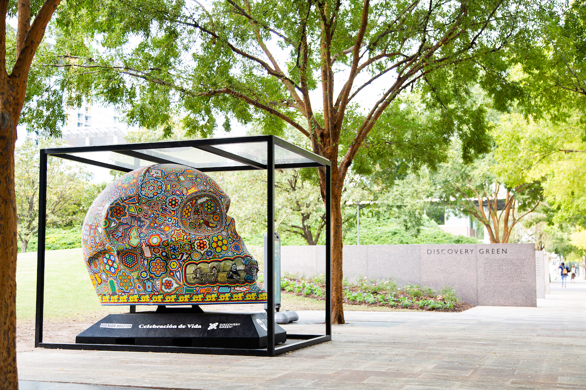 Giant Painted Skulls Line Houston's Discovery Green for Day of the Dead