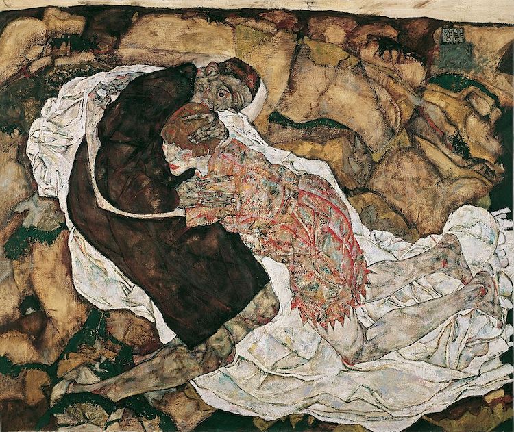 La muerte y la doncella de Egon Schiele 