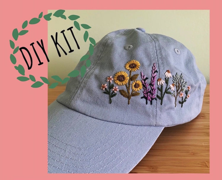 DIY Embroidered Baseball Hat