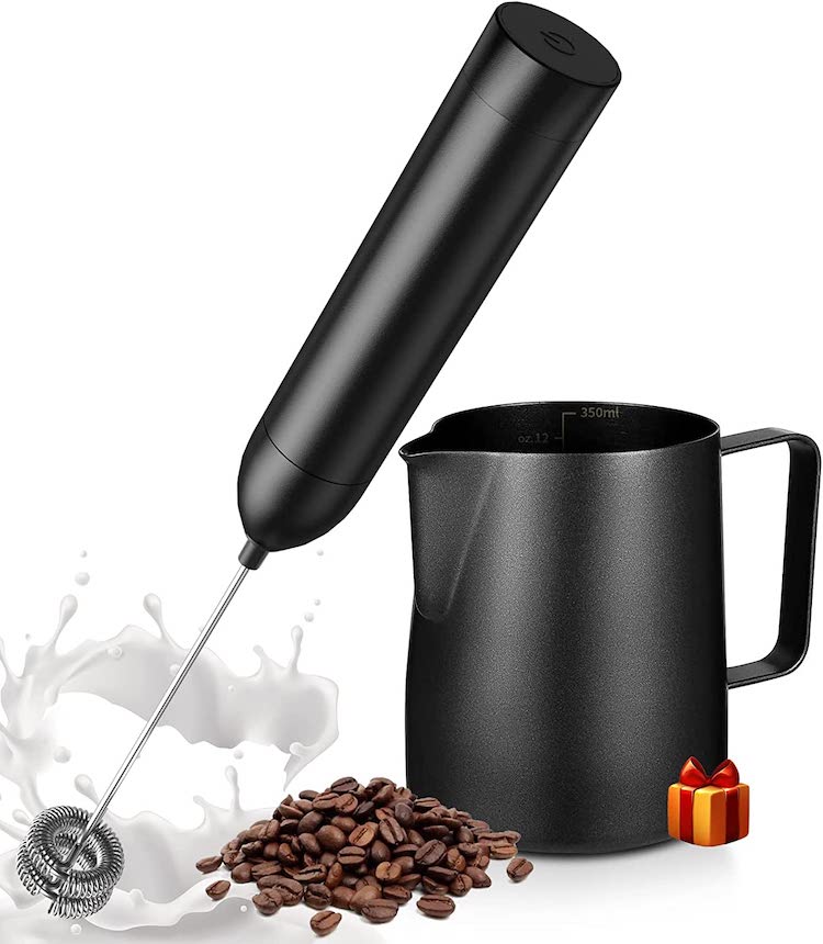 Handheld Milk Frother and Pitcher Set