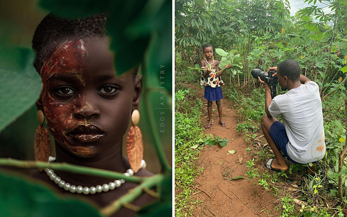 Girl Having Photo Taken; Behind the Scenes of Photograph