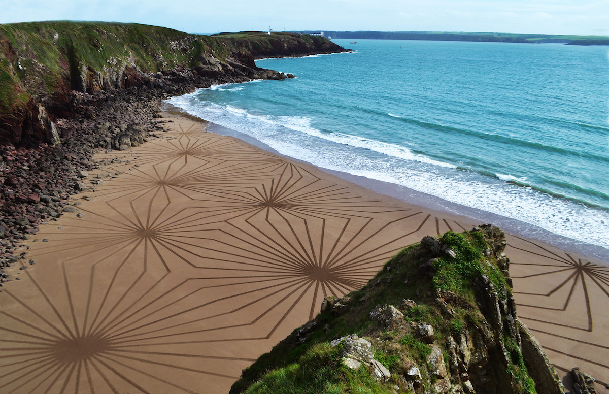 Land Art en la playa por Jon Foreman