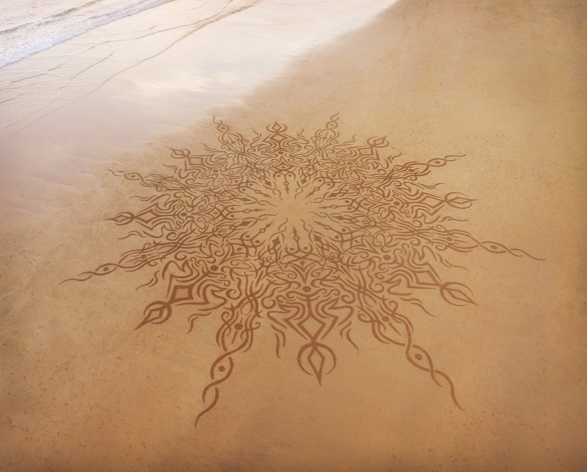 Land Art en la playa por Jon Foreman