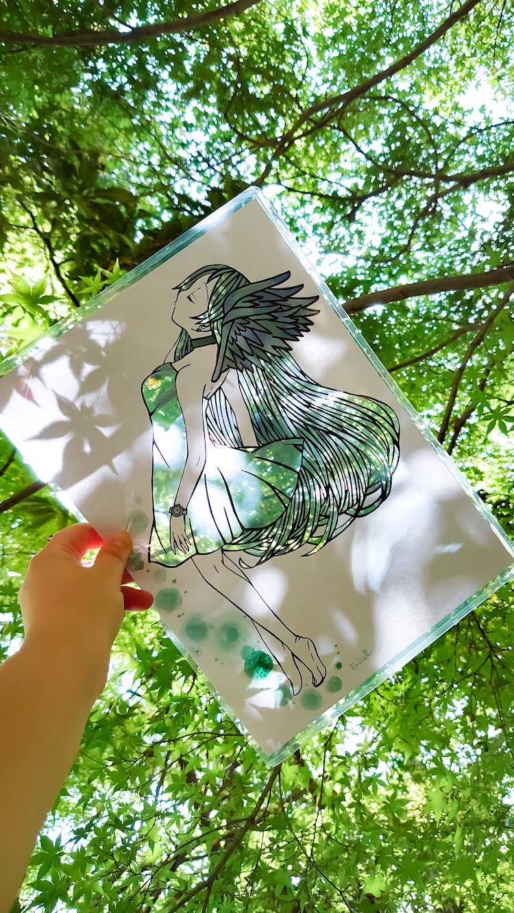 Japanese Papercutting Artist Takes Photos Of Her Paper Cut Art In Nature