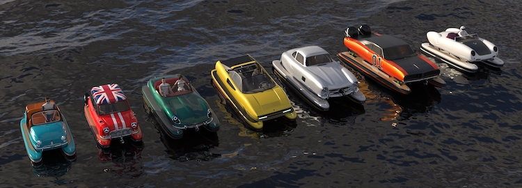 Floating Motors Classic Car Pontoon Boat Designs