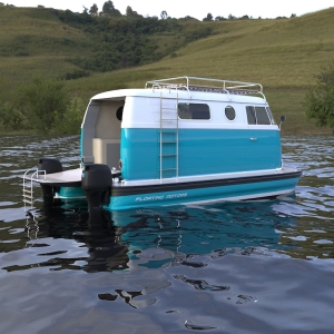 This Creative Concept Design Turns a VW Bus Into a Luxury Pontoon Boat