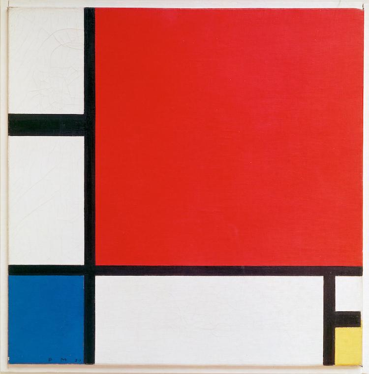 Composición en rojo, azul y amarillo de Piet Mondrian