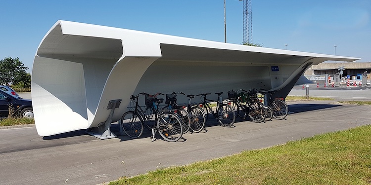 Recycling Wind Turbine Blades as Bike Garages