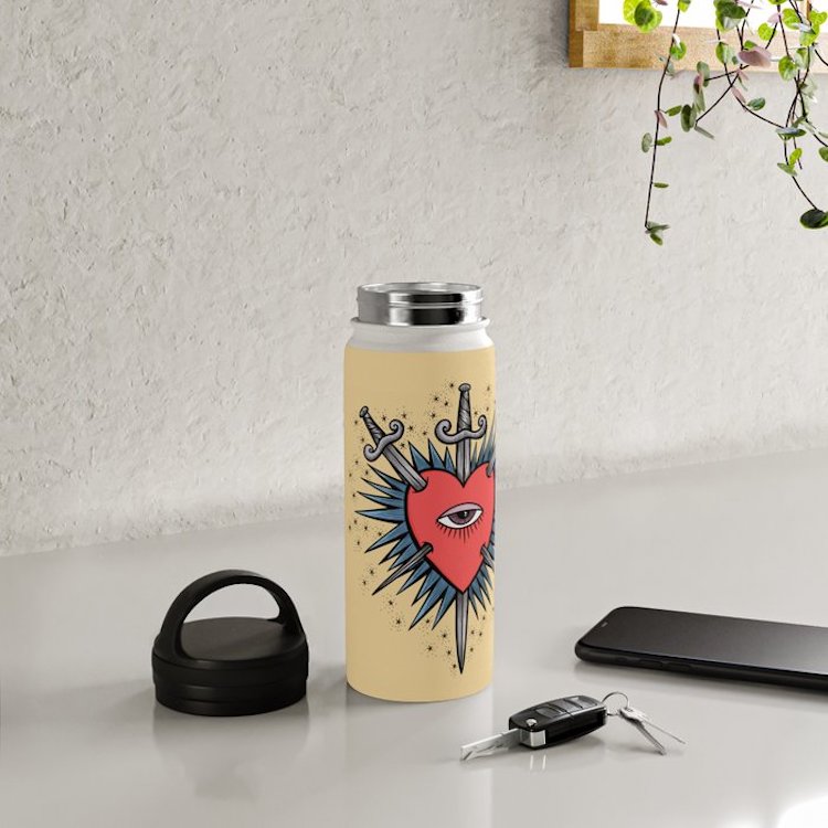 Three of Swords Reusable Water Bottle