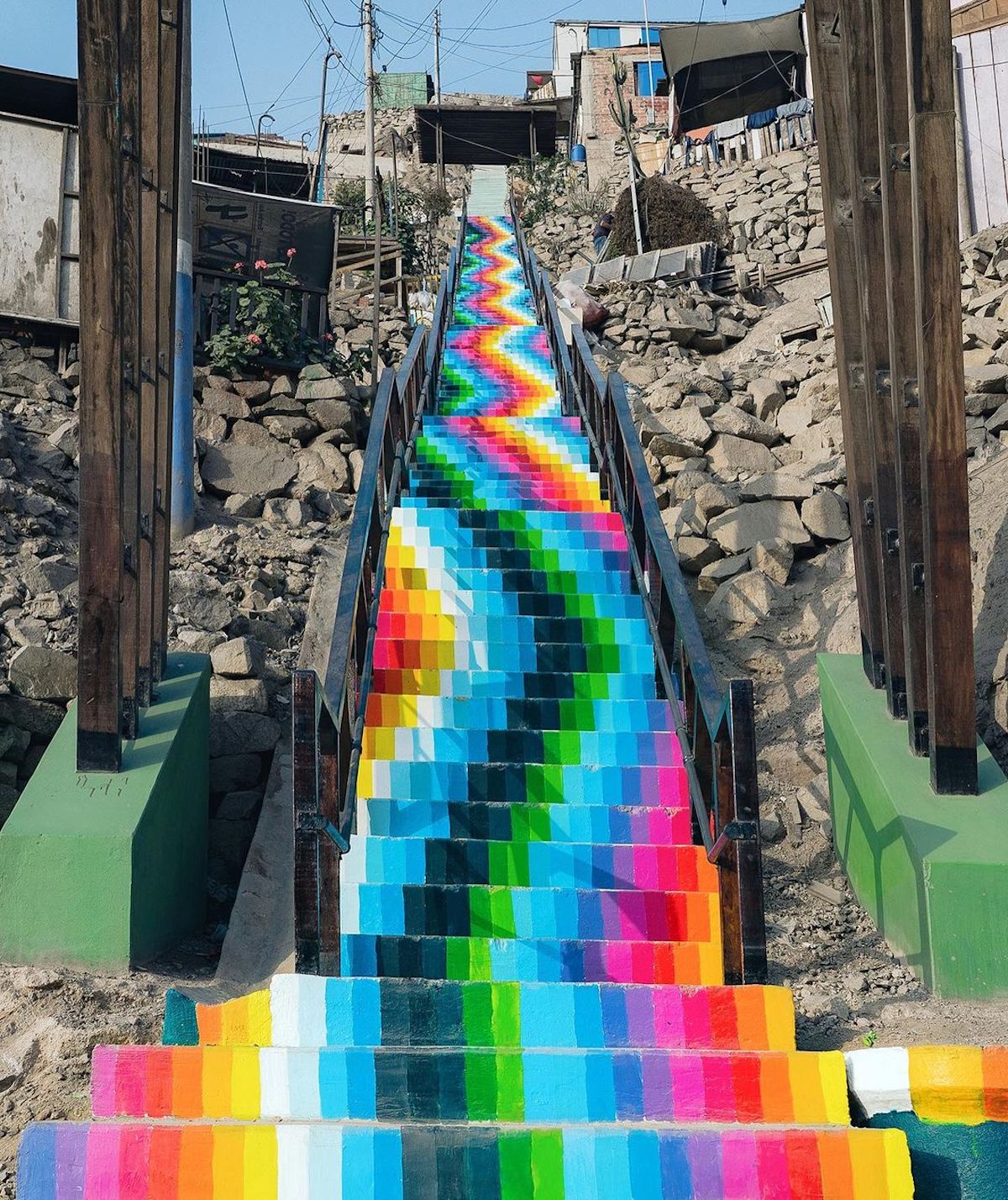 Xomatok Painted Stairs in Lima, Peru