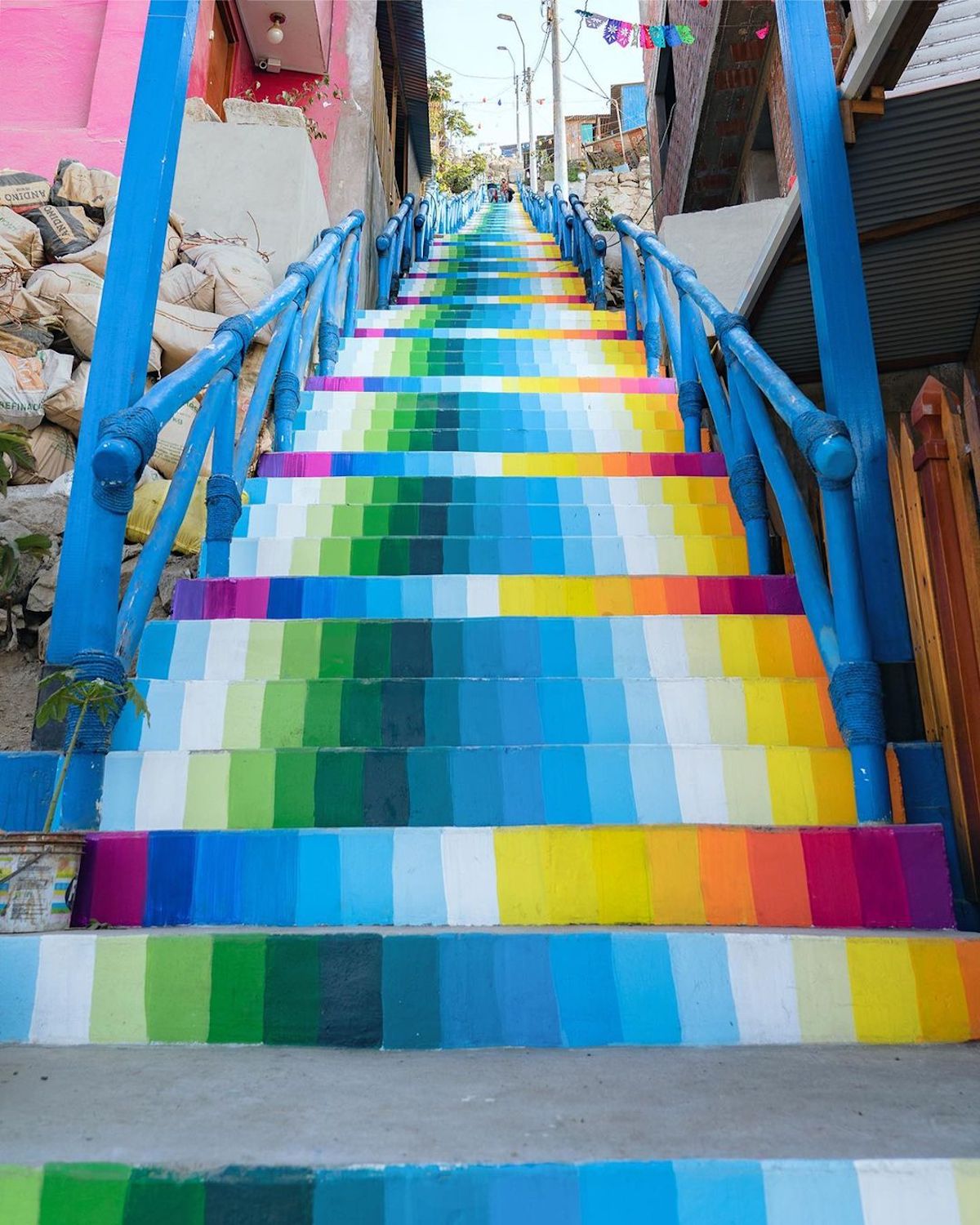 Beautiful Staircases Painted Like Andean Textiles