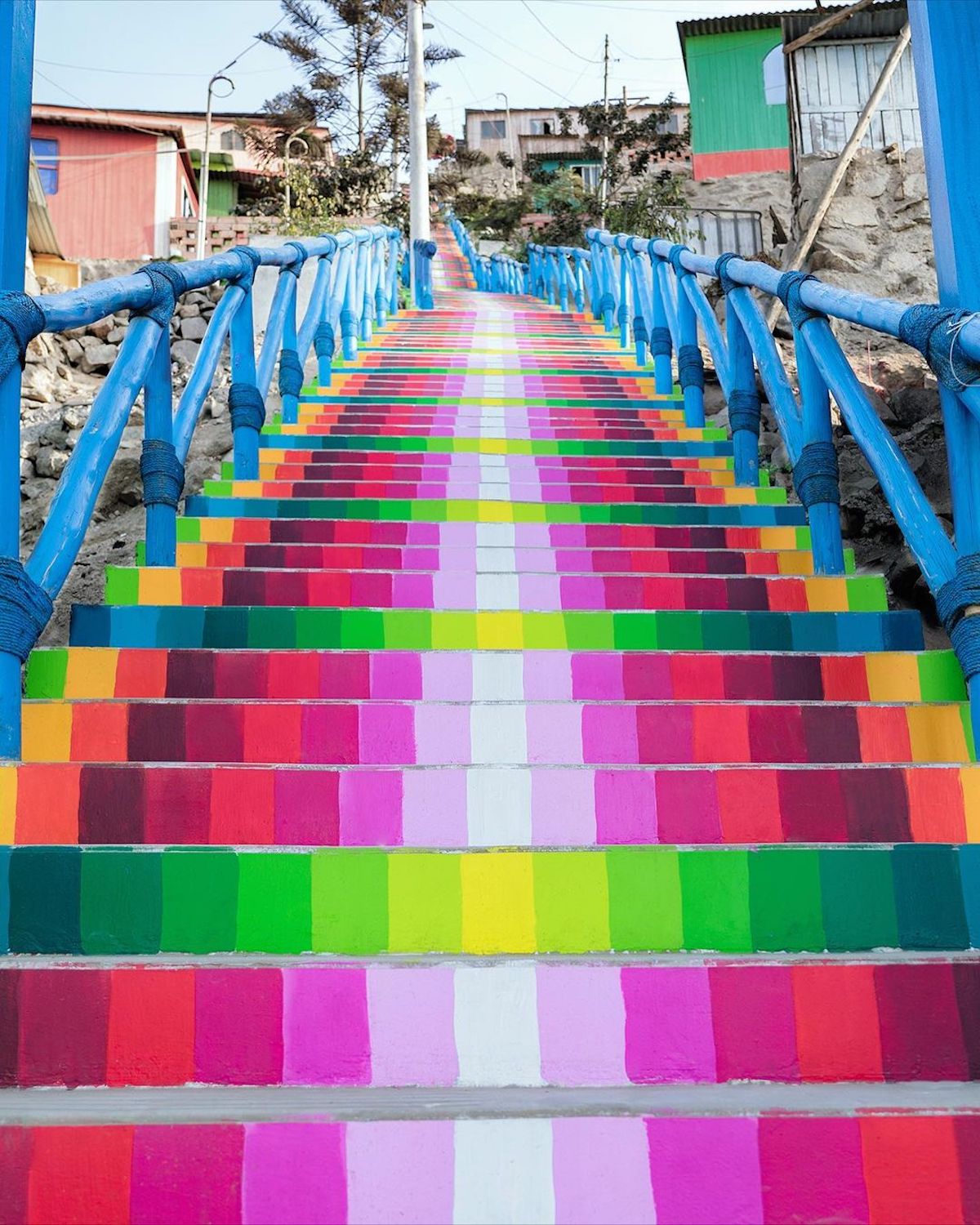 Beautiful Staircases Painted Like Andean Textiles