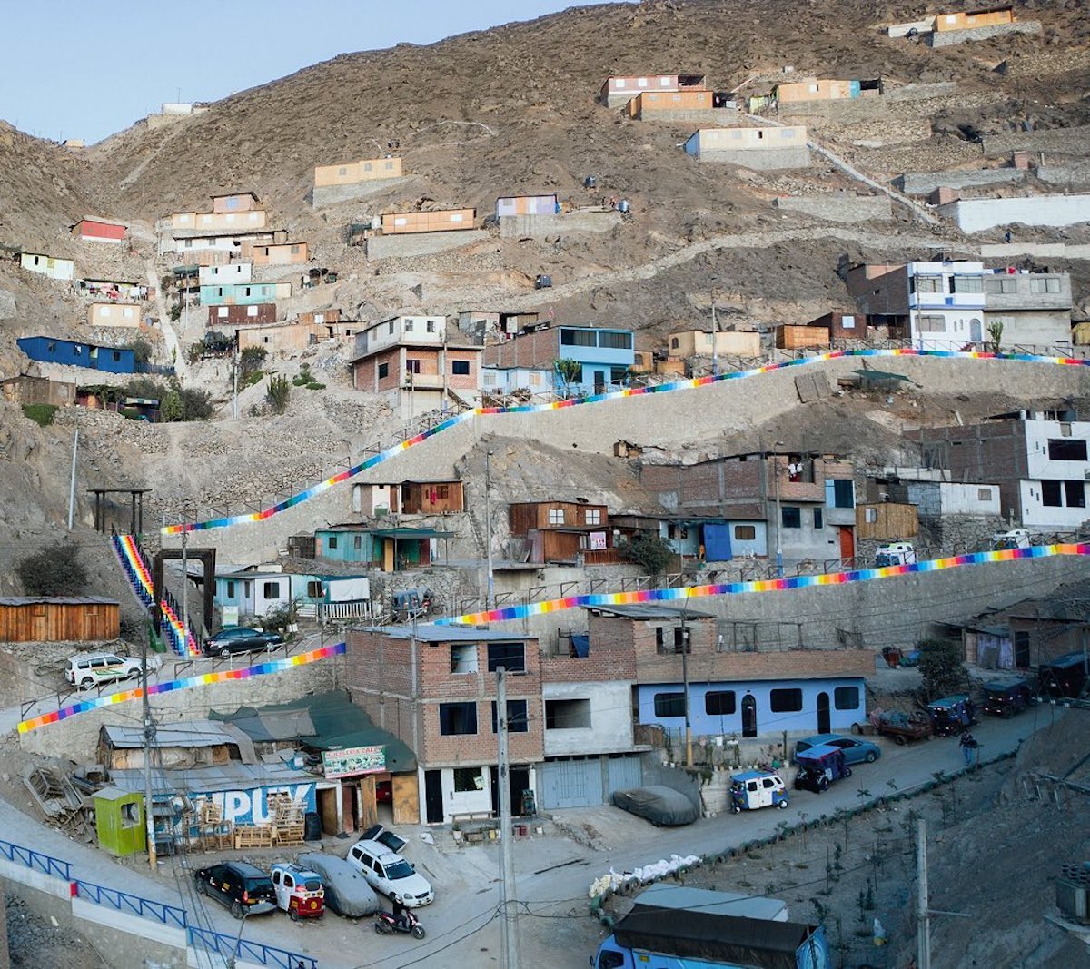 Beautiful Painted Staircases Inspired by Andean Textiles Transform the Hills of Lima, Peru