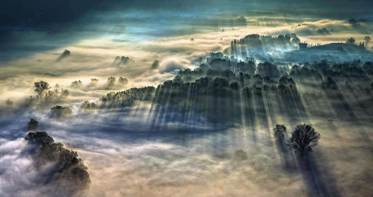 Fog on the Adda River in Lecco