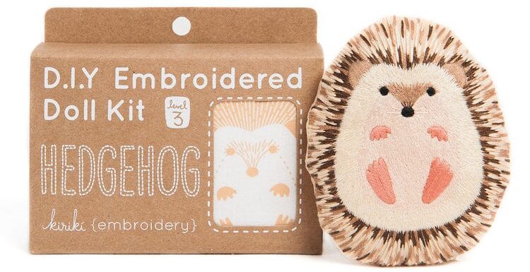 Hedgehog doll embroidery kit