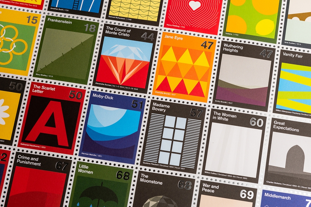 Cool Posters Imagine Classic Books As Tiny Stamps