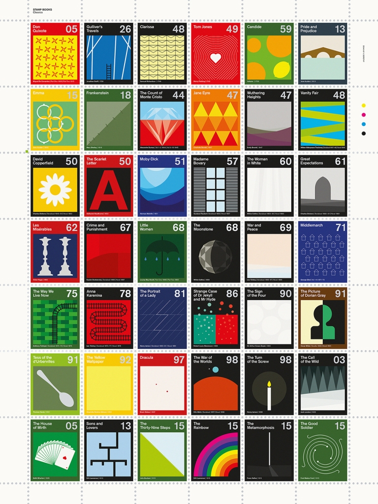 Cool Posters Imagine Classic Books As Tiny Stamps