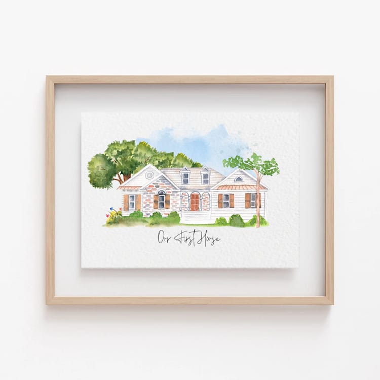 Watercolor Painting of House