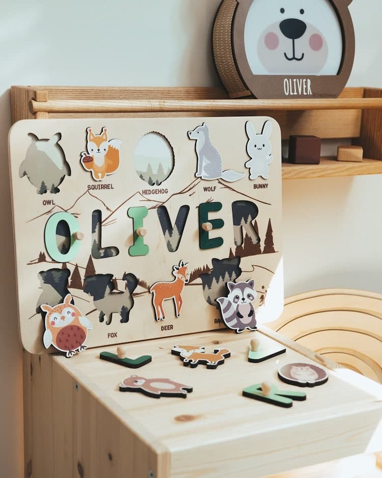 Wood Toddler Name Puzzle 