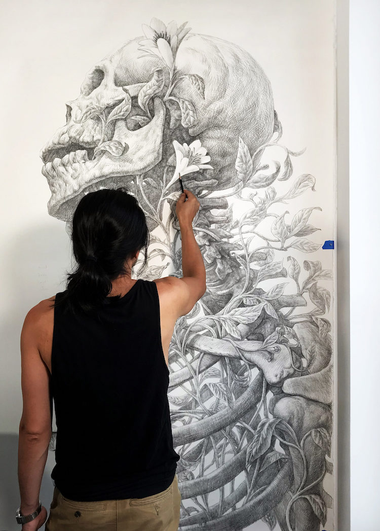 Skeleton Drawing by Guno Park