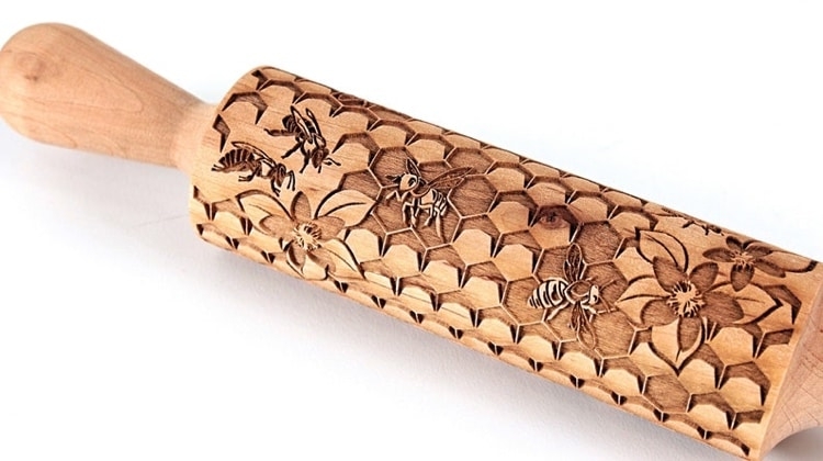 Embossed Rolling Pin with Bees