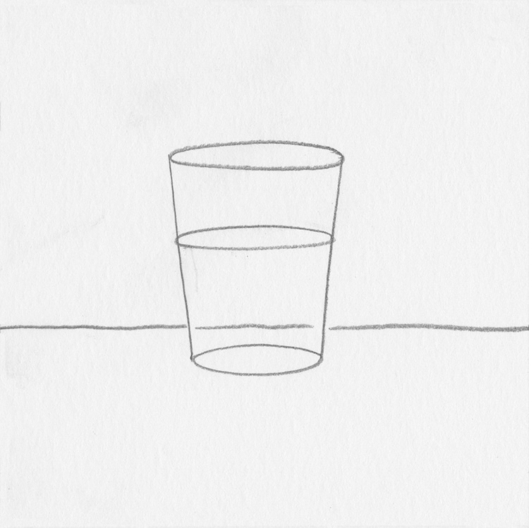 Cómo hacer un dibujo de un vaso de agua