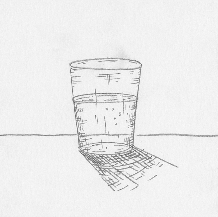 Cómo hacer un dibujo de un vaso de agua