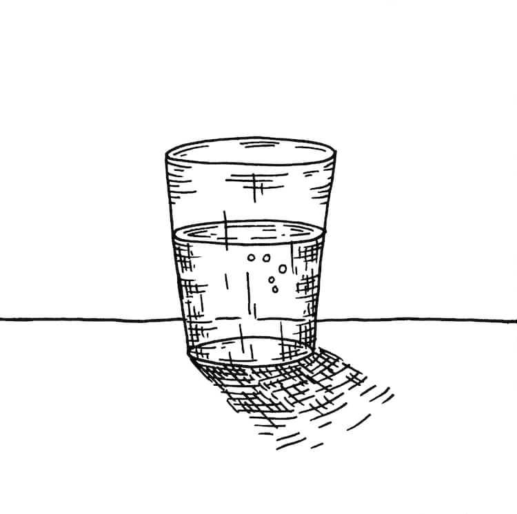 Dibujo de un vaso de agua