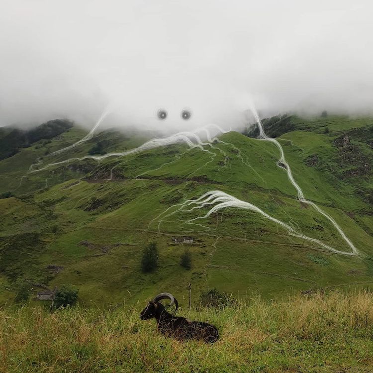Illustrated Cloud Creatures Creep Through Rural Landscapes Like Gigantic Ghosts