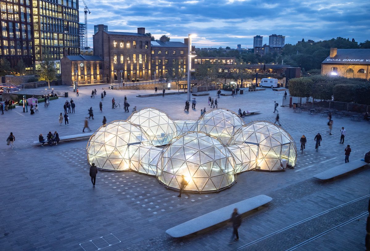 Pollution Pod Installation by Michael Pinsky at King's Crossing in London